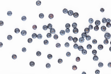 Tasty blueberries isolated on white background.