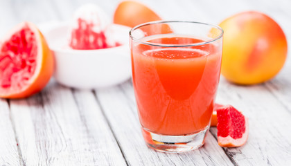 Freshly squeezed Grapefruit Juice (selective focus)