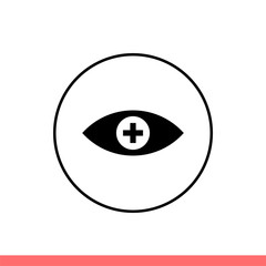 Ophtalmology vector icon, eye doctor symbol
