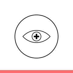 Ophtalmology vector icon, eye doctor symbol