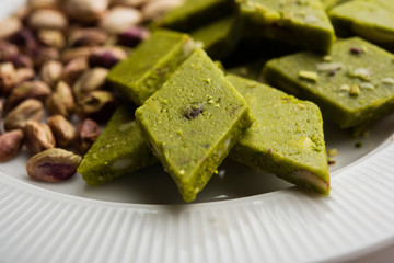 Pista Katli/Burfi/burfee or Pistachio cake 