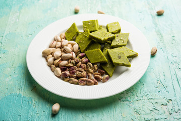 Pista Katli/Burfi/burfee or Pistachio cake 