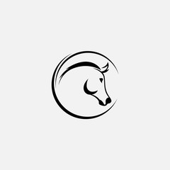 Horse head vector illustration on a white background