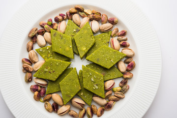 Pista Katli/Burfi/burfee or Pistachio cake 