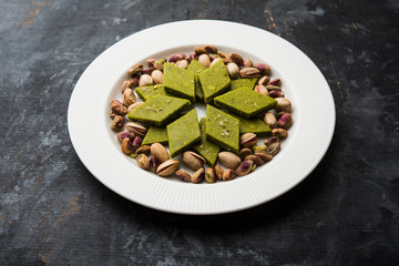 Pista Katli/Burfi/burfee or Pistachio cake 