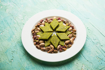 Pista Katli/Burfi/burfee or Pistachio cake 