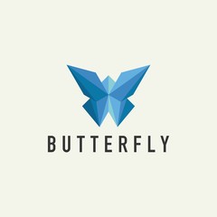 Geometric Butterfly Logo - Vector Design