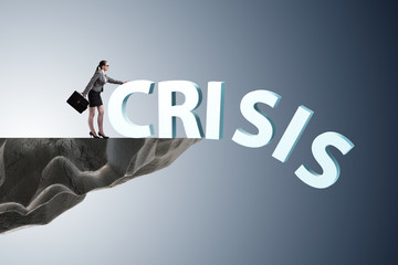 Businesswoman in crisis management concept