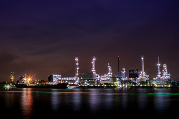 Fototapeta na wymiar Oil refinery, Bangkok, Thailand 14 September 2019