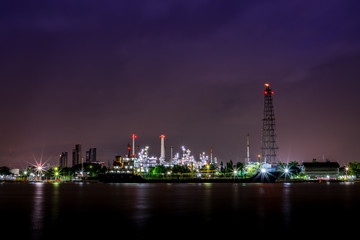 Fototapeta na wymiar Oil refinery, Bangkok, Thailand 14 September 2019