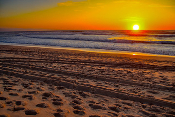 Anochecer playa Vieux Boucao Landas Francia