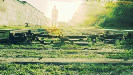 Girl Goes on Abandoned Rails.