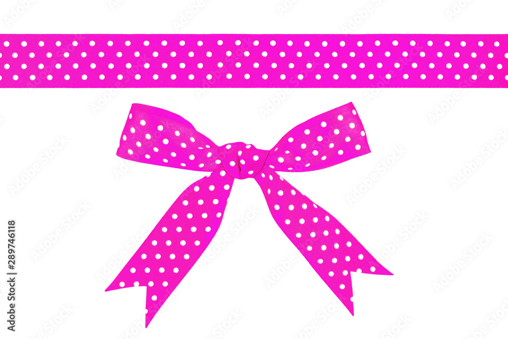 Sticker Pink ribbon bow isolated on white background - Stickers