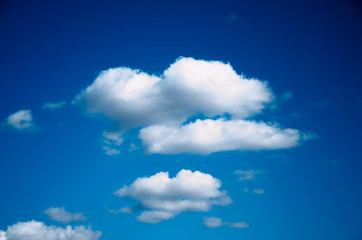 blue sky background with tiny clouds. panorama