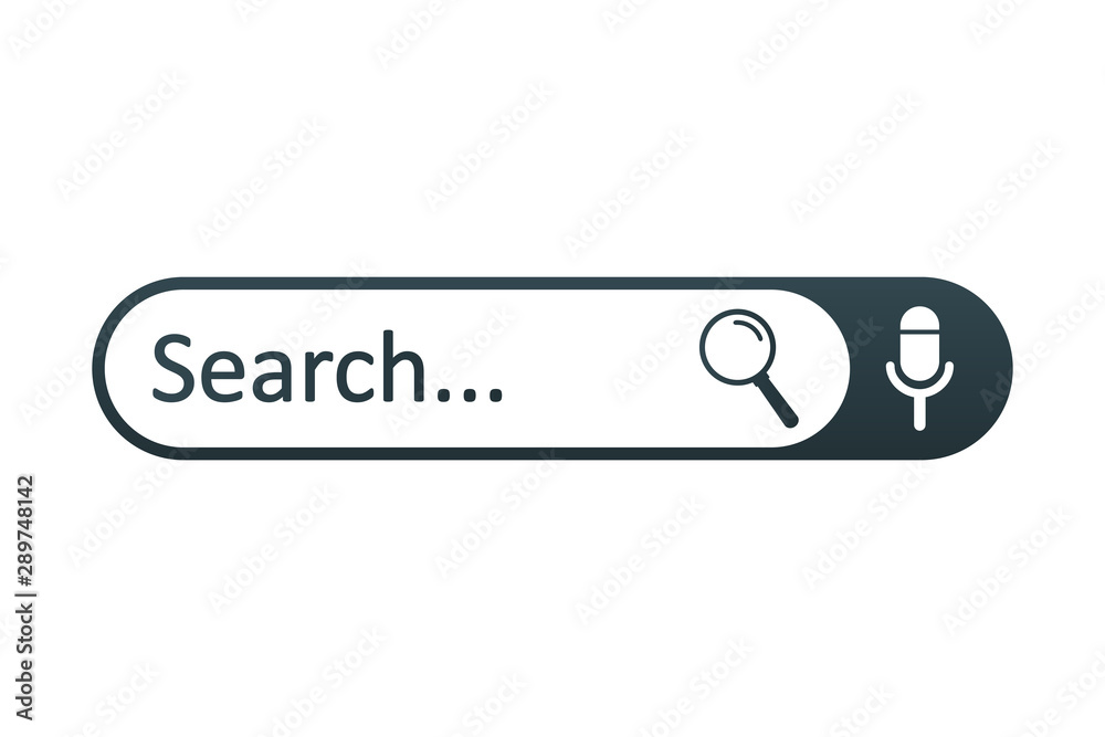 Fototapete search bar web page internet browser button, search box template isolated – for stock vector