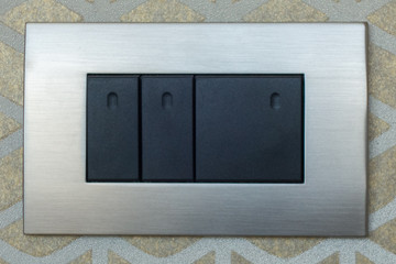 Beautiful sockets and black switches in various combinations with an aluminum frame. USB port.