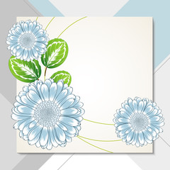 Floral abstract pattern with hand-drawn gerbera flowers. Element for invitations, greetings, cards, wrapping paper, wallpaper.