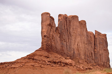 Monument valley red cliffs overview
