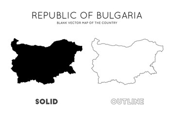 Bulgaria map. Blank vector map of the Country. Borders of Bulgaria for your infographic. Vector illustration.