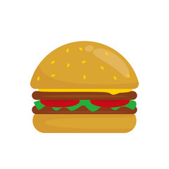 Burger vector illustration isolated on white background. Hamburger clip art
