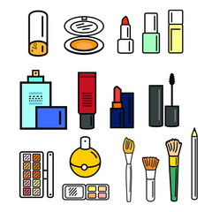 beauty cosmetics icons set