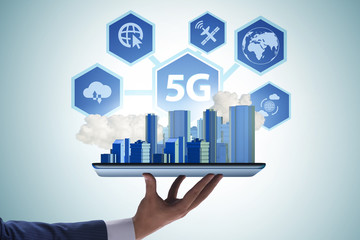 5G mobile technology concept - high internet speed