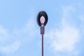 street lamp and blue sky