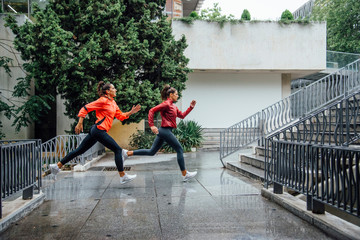 Professional Runners In The Street