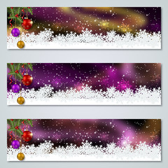 Naklejka na ściany i meble Christmas and New Year colorful luxury vector banners templates collection