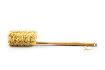 Naklejka premium natural brush for washing in bathroom isolated on white background