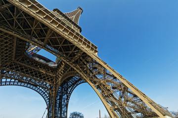Fototapeta na wymiar Paris, France - Eiffel tower made of iron