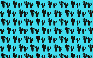 Seamless cactus pattern with white background