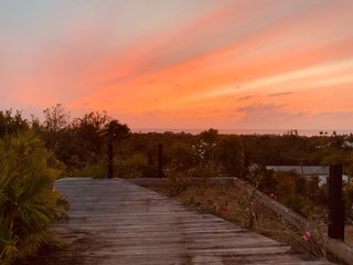 sunset over lake