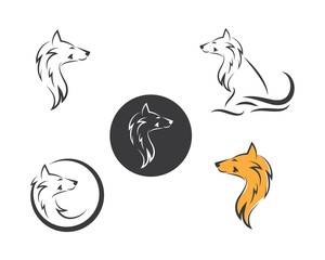 Wolf Logo icon vector illustration design