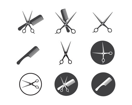 scissor icon logo vector illustration