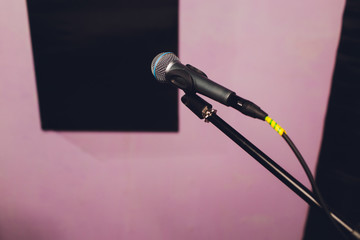 Professional condenser studio microphone, Musical Concept. recording