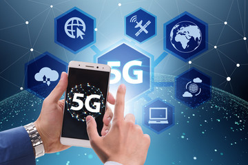 5G mobile technology concept - high internet speed