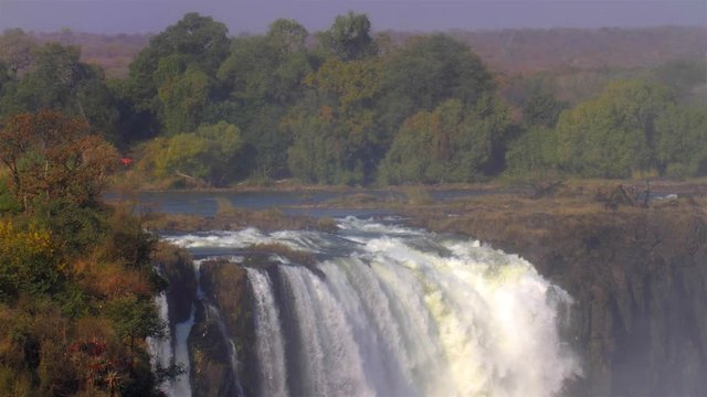 Cascades and Landscape in Africa Victoria falls, cascades and, dry season, Hwange National Park Zimbabwe