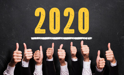 blackboard with message 2020 