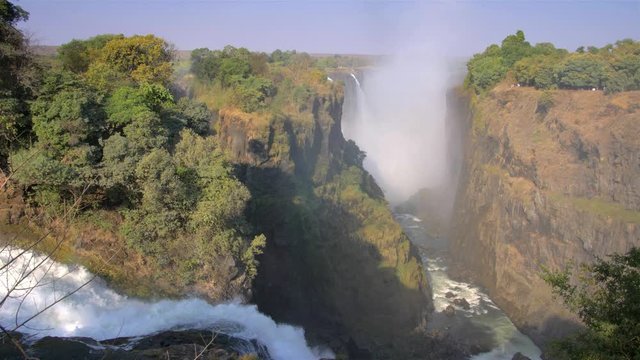 Cascades and Landscape in Africa Victoria falls, cascades and, dry season, Hwange National Park Zimbabwe
