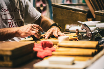 Street Vendor Hand Rolling Cigars 