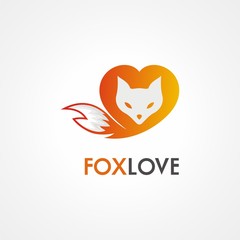 Fox's head and tail with love shape