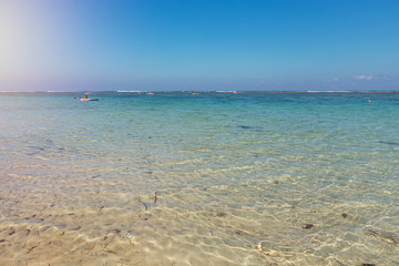 Beautiful turquoise water at Pandawa Beach, Bali island