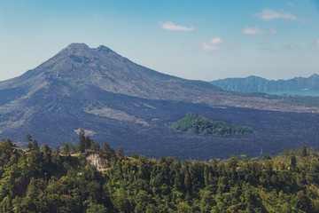 View of the Mount Batur volcano on Bali island