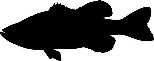Largemouth Bass Fish Silhouette Vector