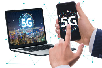 5G mobile technology concept - high internet speed