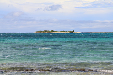 Fototapeta premium Beautiful pacific ocean road from south coast road of Savai'i, Samoa.