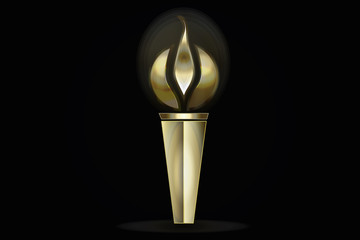 Gold Olympic Torch logo vector web image