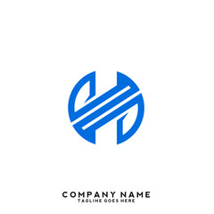 H initial letter, modern logo design template