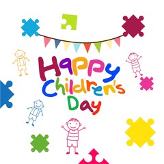 Happy Children's Day for International Children Celebration. Vector Illustration